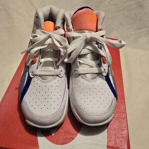 Nike Kids White, Blue, and Orange Sneakers